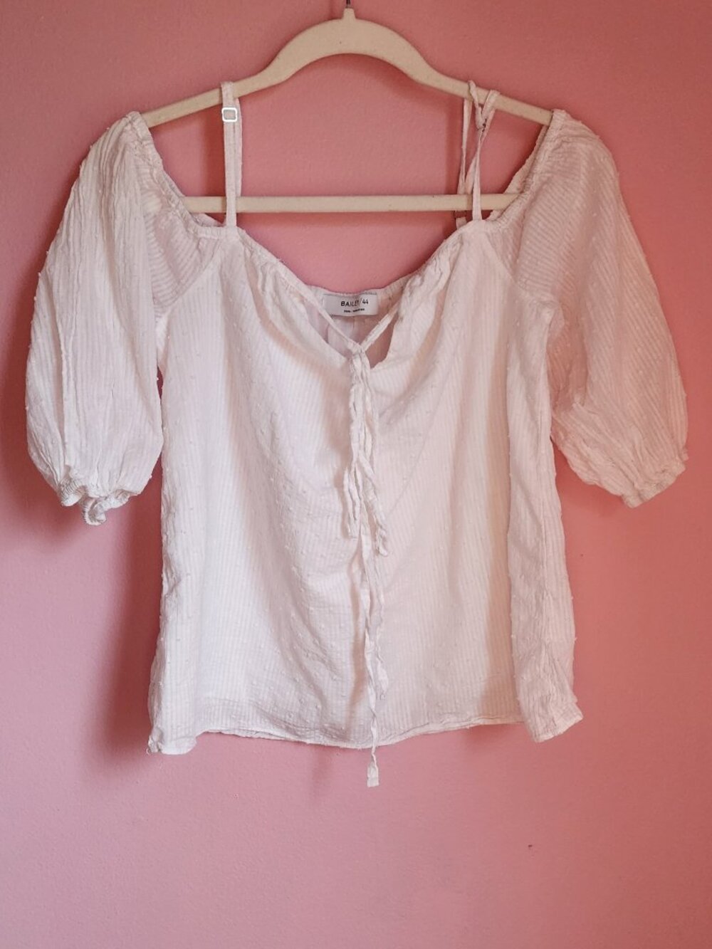 Bailey 44 White Cotton Off the Shoulder Blouse
